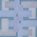 Square Patterned Steel Blue Novelty Rug, pat2163