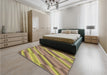 Patterned Brown Rug in a Bedroom, pat2164brn