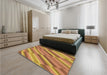 Patterned Red Rug in a Bedroom, pat2164org