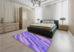 Patterned Bright Lilac Purple Rug in a Bedroom, pat2164pur