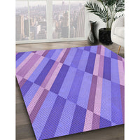 Patterned Bright Lilac Purple Rug, pat2164pur