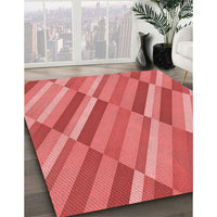 Patterned Ruby Red Rug, pat2164rd