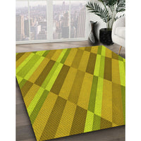 Patterned Dark Golden Brown Rug, pat2164yw