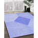 Patterned Sky Blue Rug in Family Room, pat2165blu