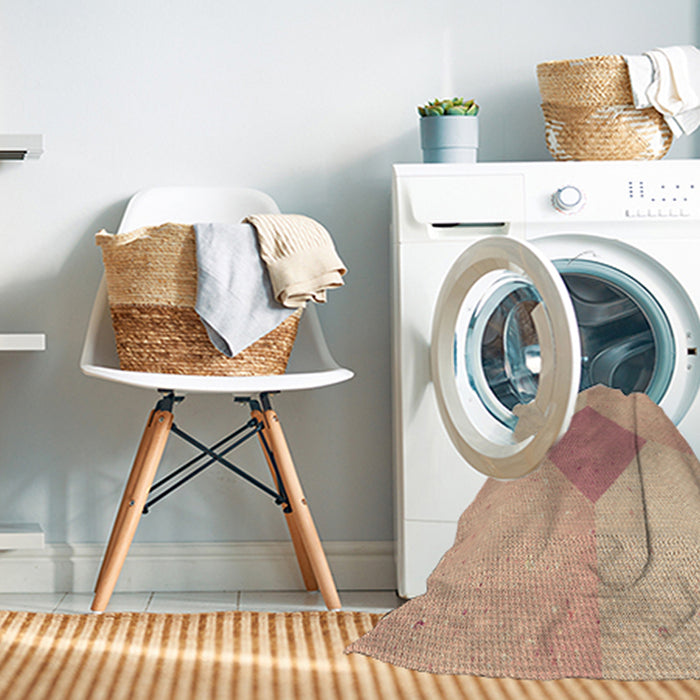 Machine Washable Transitional Sunrise Orange Rug in a Washing Machine, wshpat2165brn