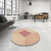 Round Patterned Sunrise Orange Rug in a Office, pat2165brn