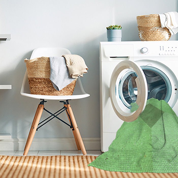 Machine Washable Transitional Jade Green Rug in a Washing Machine, wshpat2165grn