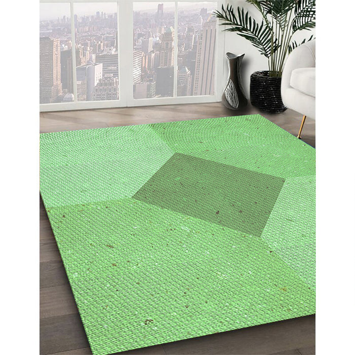 Machine Washable Transitional Jade Green Rug in a Family Room, wshpat2165grn