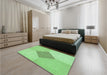 Patterned Jade Green Rug in a Bedroom, pat2165grn