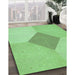 Patterned Jade Green Rug in Family Room, pat2165grn