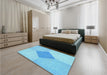 Patterned Blue Rug in a Bedroom, pat2165lblu