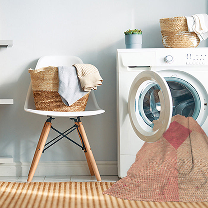 Machine Washable Transitional Orange Rug in a Washing Machine, wshpat2165org