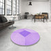 Round Patterned Purple Rug in a Office, pat2165pur