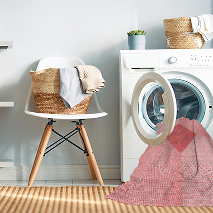 Machine Washable Transitional Pink Rug in a Washing Machine, wshpat2165rd