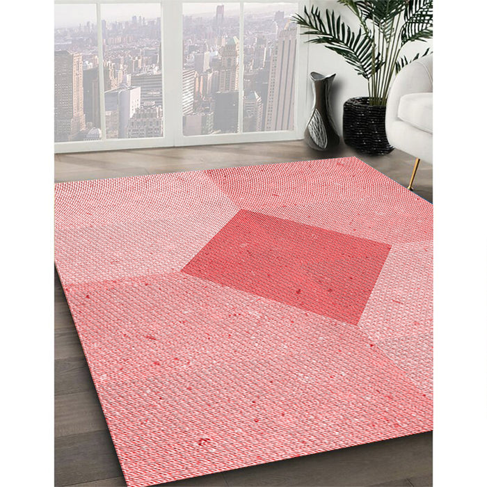 Machine Washable Transitional Pink Rug in a Family Room, wshpat2165rd