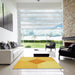 Square Patterned Yellow Rug in a Living Room, pat2165yw