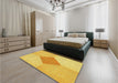 Patterned Yellow Rug in a Bedroom, pat2165yw