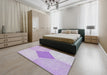 Machine Washable Transitional Periwinkle Pink Rug in a Bedroom, wshpat2165