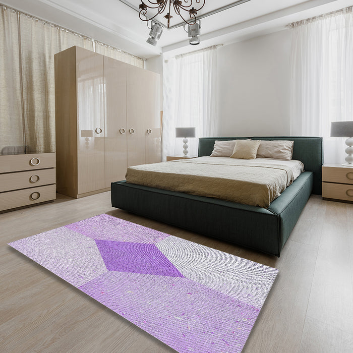 Patterned Pink Novelty Rug in a Bedroom, pat2165