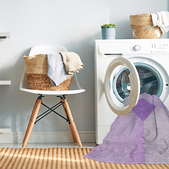 Machine Washable Transitional Periwinkle Pink Rug in a Washing Machine, wshpat2165