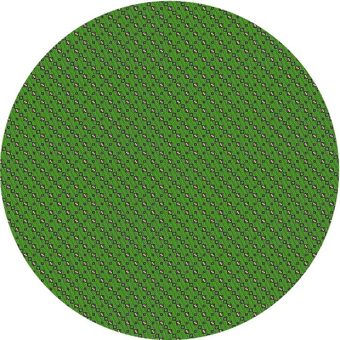 Sideview of Patterned Deep Emerald Green Novelty Rug, pat2166