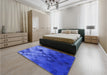 Patterned Blue Rug in a Bedroom, pat2167blu