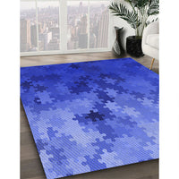 Patterned Blue Rug, pat2167blu