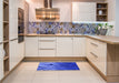 Patterned Blue Rug in a Kitchen, pat2167blu