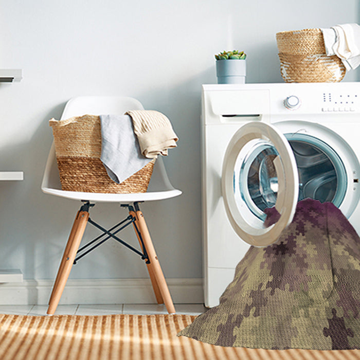 Machine Washable Transitional Dark Almond Brown Rug in a Washing Machine, wshpat2167brn