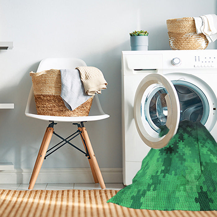 Machine Washable Transitional Dark Blue Grey Blue Rug in a Washing Machine, wshpat2167grn