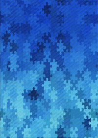 Machine Washable Transitional Blue Orchid Blue Rug, wshpat2167lblu