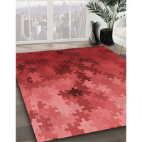 Patterned Red Rug, pat2167rd