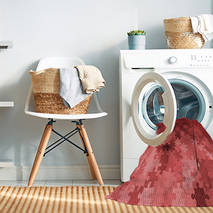 Machine Washable Transitional Red Rug in a Washing Machine, wshpat2167rd