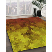 Patterned Caramel Brown Rug, pat2167yw