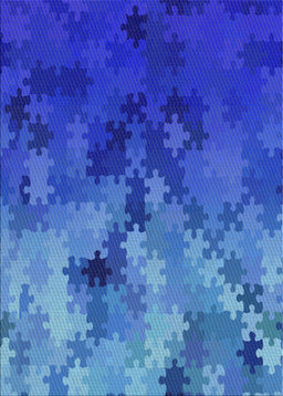 Patterned Blue Novelty Rug, pat2167