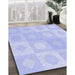 Patterned Blue Rug in Family Room, pat2168blu