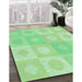 Machine Washable Transitional Green Rug in a Family Room, wshpat2168grn