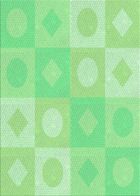 Machine Washable Transitional Green Rug, wshpat2168grn