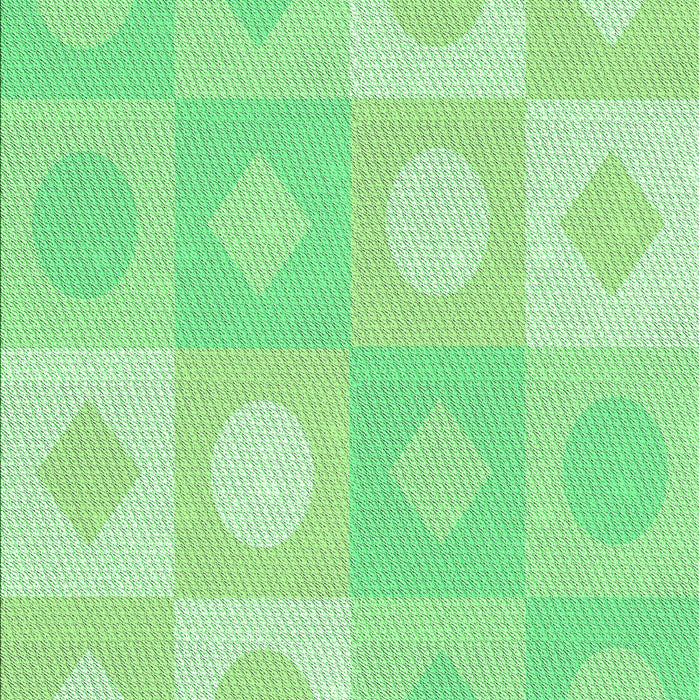 Machine Washable Transitional Green Rug, wshpat2168grn