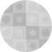 Square Patterned Platinum Gray Rug, pat2168gry