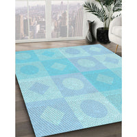 Patterned Diamond Blue Rug, pat2168lblu