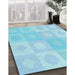 Patterned Diamond Blue Rug in Family Room, pat2168lblu