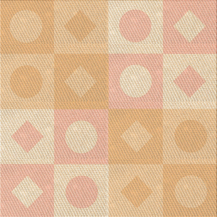 Round Machine Washable Transitional Pastel Orange Rug, wshpat2168org