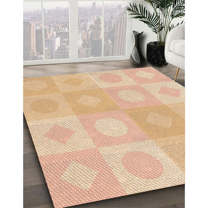 Machine Washable Transitional Pastel Orange Rug in a Family Room, wshpat2168org