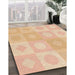 Patterned Pastel Orange Rug in Family Room, pat2168org