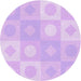 Square Patterned Purple Rug, pat2168pur