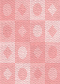 Machine Washable Transitional Pastel Red Pink Rug, wshpat2168rd