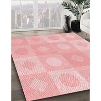 Patterned Pastel Red Pink Rug, pat2168rd