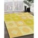 Machine Washable Transitional Bold Yellow Rug in a Family Room, wshpat2168yw