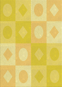 Machine Washable Transitional Bold Yellow Rug, wshpat2168yw